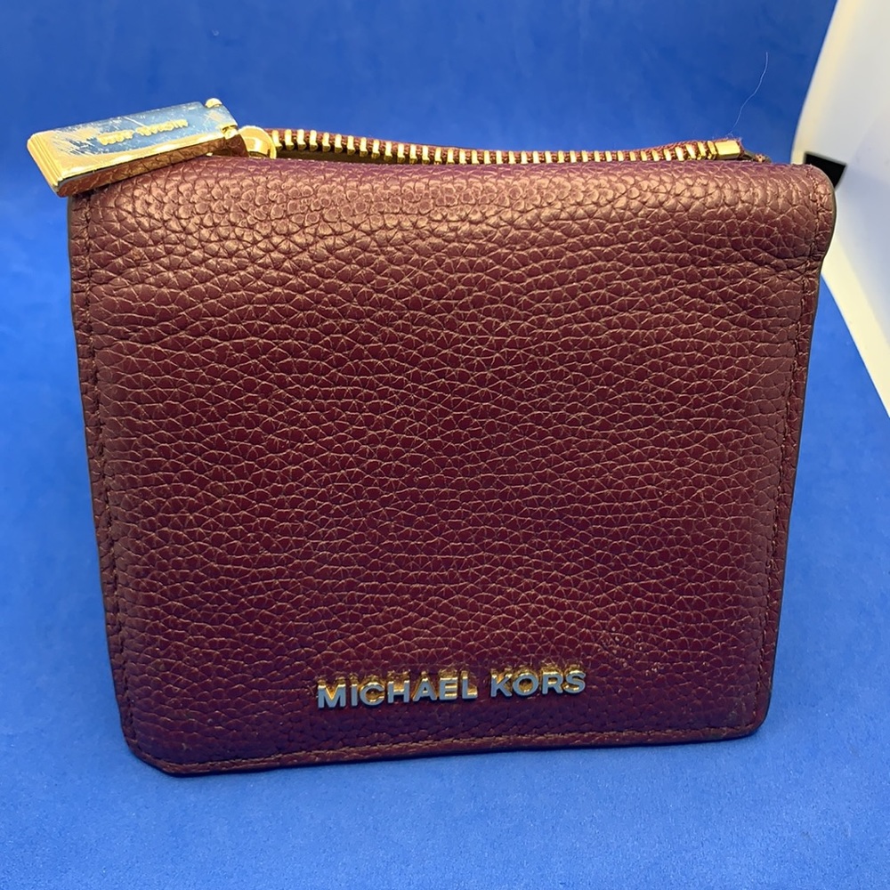 Michael Kors Flap Wallet Mercer Pebbled (Damson) 32T7GM9D1L-599 4in1‎ Carryall - Picture 2 of 10